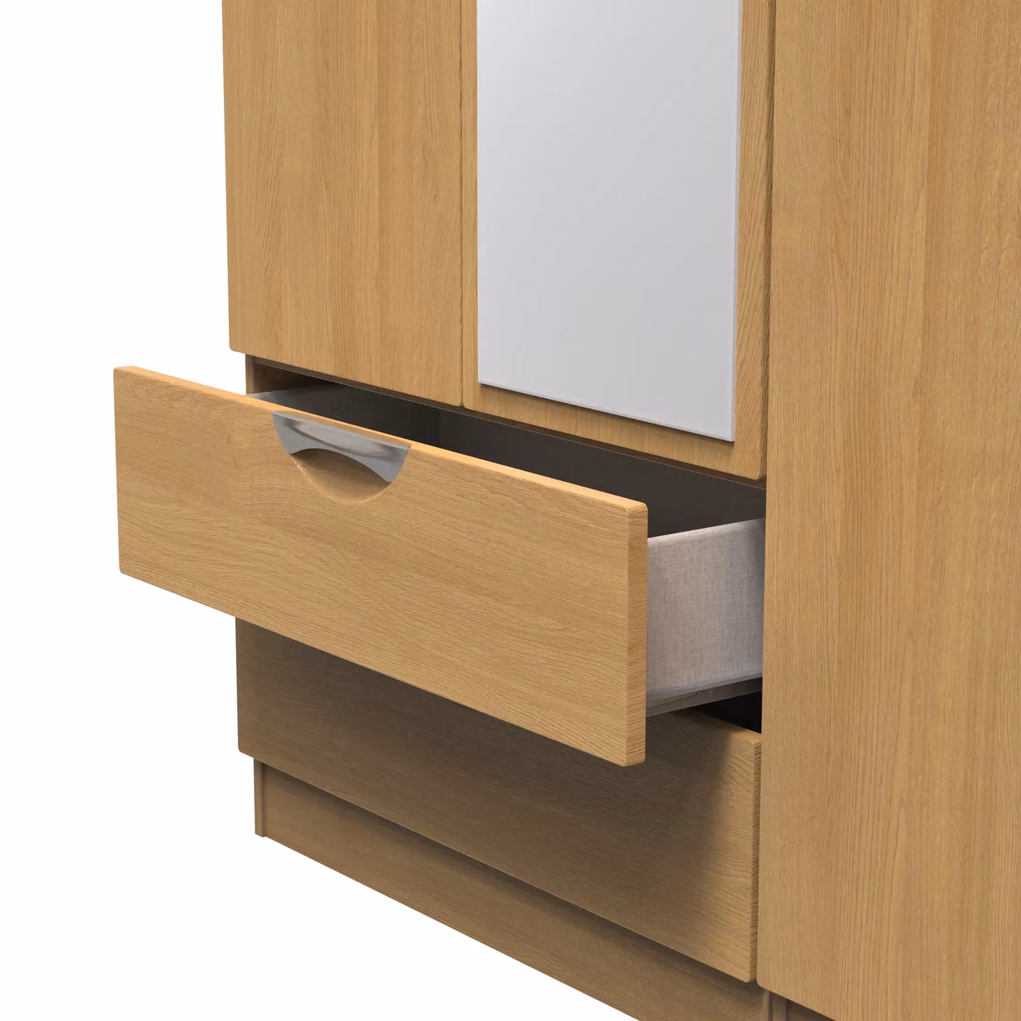Ready Assembled 2 U Holborn Triple Mirror Wardrobe with 2 Drawers in Brown – 3