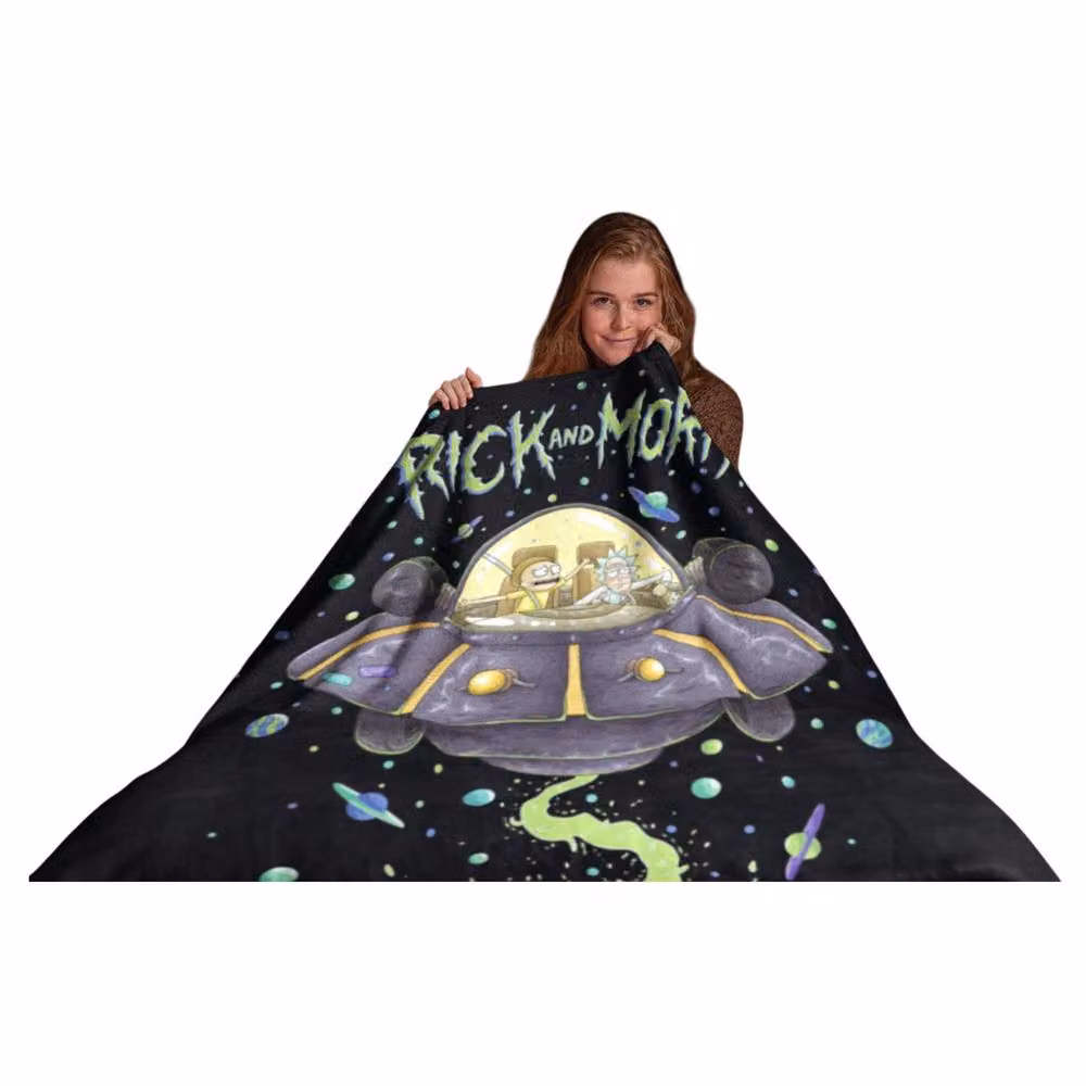 Rick & Morty Multicolour Fleece Baby Crib Blanket – 2