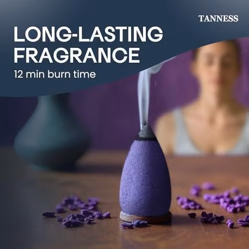 Tanness 100 Pieces Mixed Natural Scented Backflow Incense Cones in Multicolour Floral, Fresh and Woody Fragrances