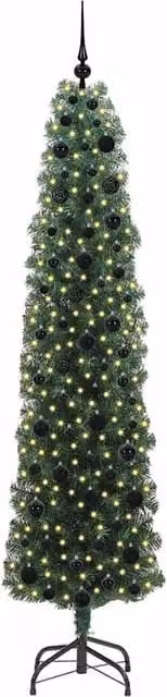 Berkfield Home Artificial Christmas Tree with 300 Warm White LEDs and Stand, Green – 1