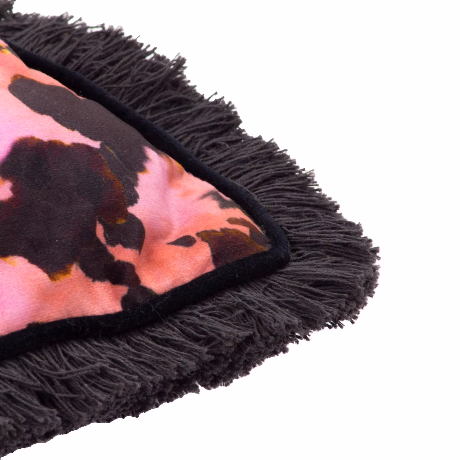 Paoletti Colette Animal Graphic Velvet Cushion in Pink, Orange and Black, W/D/H: 45 x 45 x 45 cm – 4