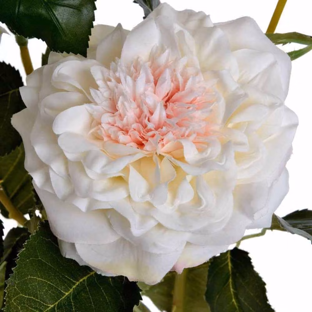 Lemon Pavilion White Artificial Rose Spray Flower, W16 x D10 x H68 cm – 3