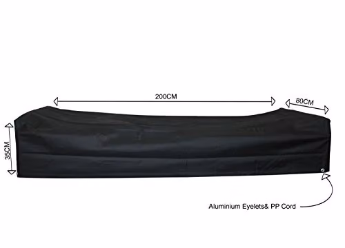 Charles Bentley Deluxe Waterproof Sun Lounger Cover, Black, W/D/H: 205 x 80 x 35 cm – 5
