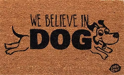 Coco&Coir Natural Coir Dog Love Entrance Door Mat, Brown, W: 45 cm, D: 75 cm, H: 1.5 cm