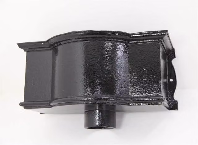 Hargreaves Premier Cast Iron Round Downpipe Hopper Head Bow Fronted Outlet, 65mm, Black