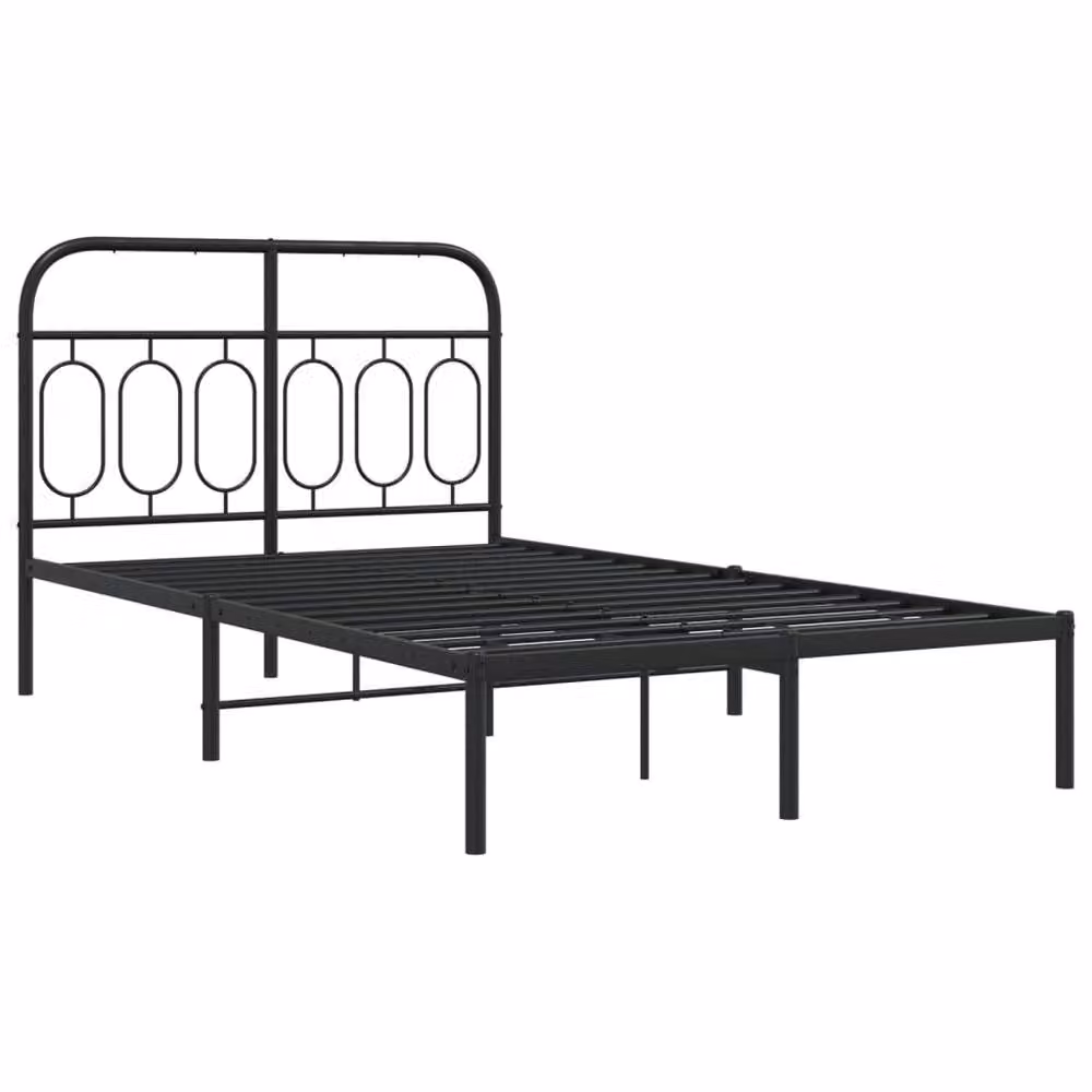 Berkfield Home Metal Bed Frame with Headboard, Black, W/D/H: 120 x 200 cm – 3