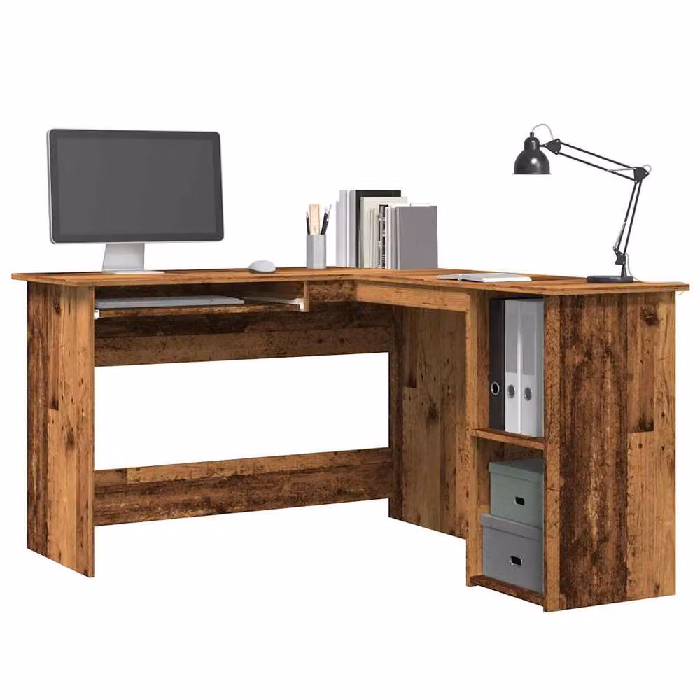 Berkfield Home Modern Corner Desk in Brown, Engineered Wood, W/D/H: 120 x 140 x 75 cm – 2