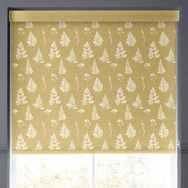 Emily Bond Pollen Made to Measure Blackout Roller Blind in Yellow Floral Polyester
