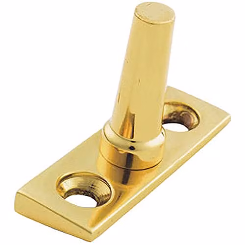 Loops Angled Window Casement Stay with EJMA Pin in Polished Brass, 27mm Fixing Centres