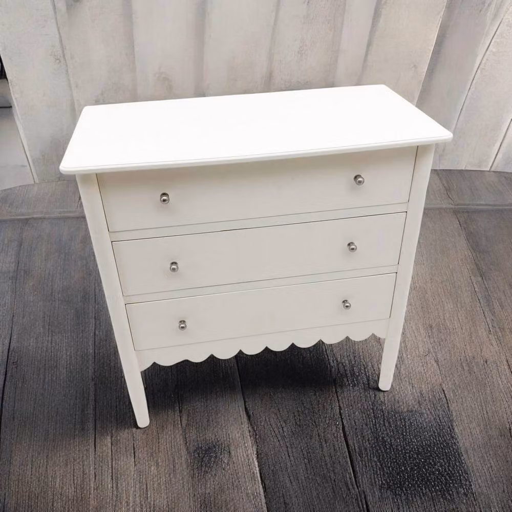 Minster 3 Drawer Chest of Drawers, White, W: 80 cm, D: 40 cm, H: 80 cm – 2