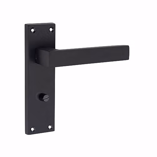 Golden Grace Straight Delta Bathroom Door Handles in Matt Black, 1 Pair (150mm) – 2