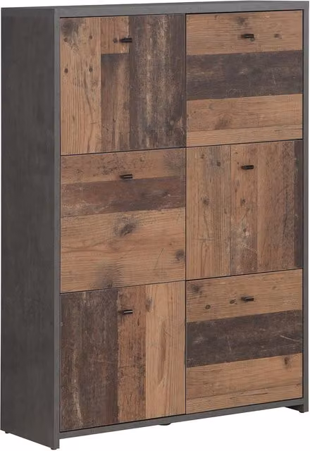 Furniture To Go Vintage Brown Wood 6-Door Chest