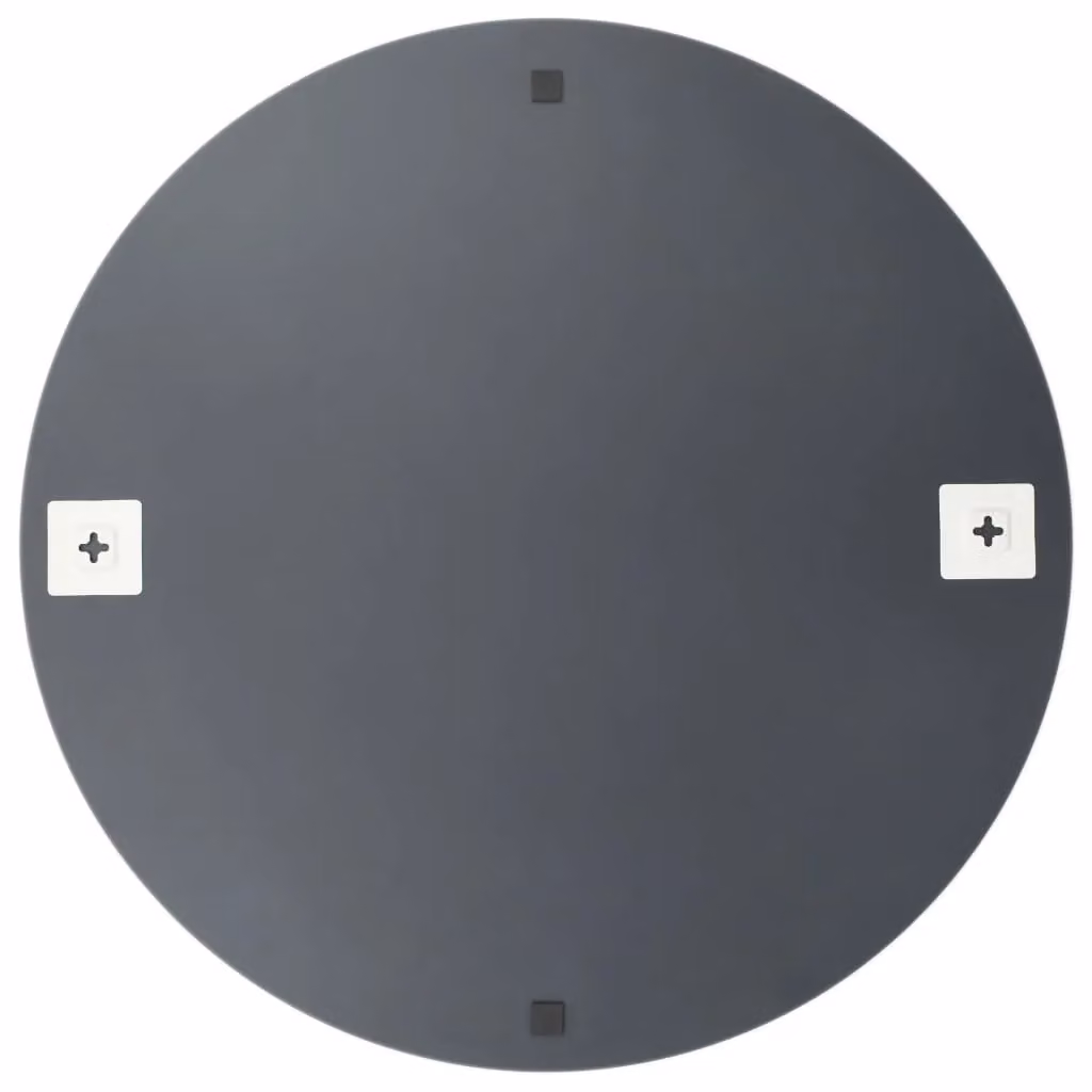 Berkfield Home Round Glass Wall Mirror in Silver, Diameter: 50 cm – 2