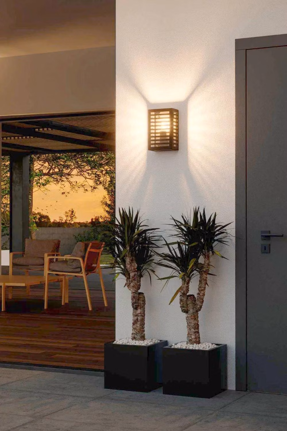 Eglo Alamonte 3 Black Metal IP44 Outdoor Wall Light with Transparent Glass – 2