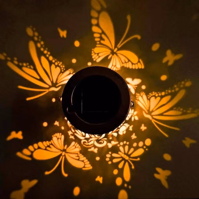 FLAVORA Solar Butterfly Hanging Lantern Light in Copper with Warm White Effect – 1