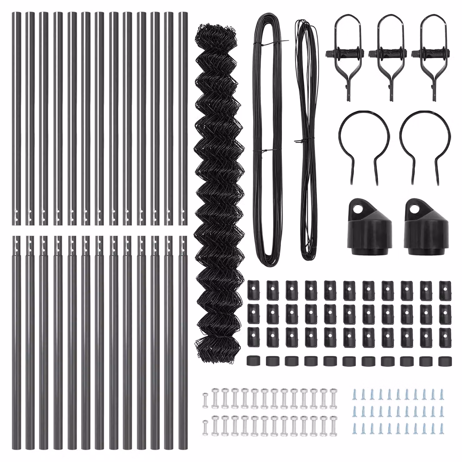 Berkfield Home Grey Galvanised Steel Chain Link Fence with 13 Posts, W: 25 m, H: 1.6 m – 4