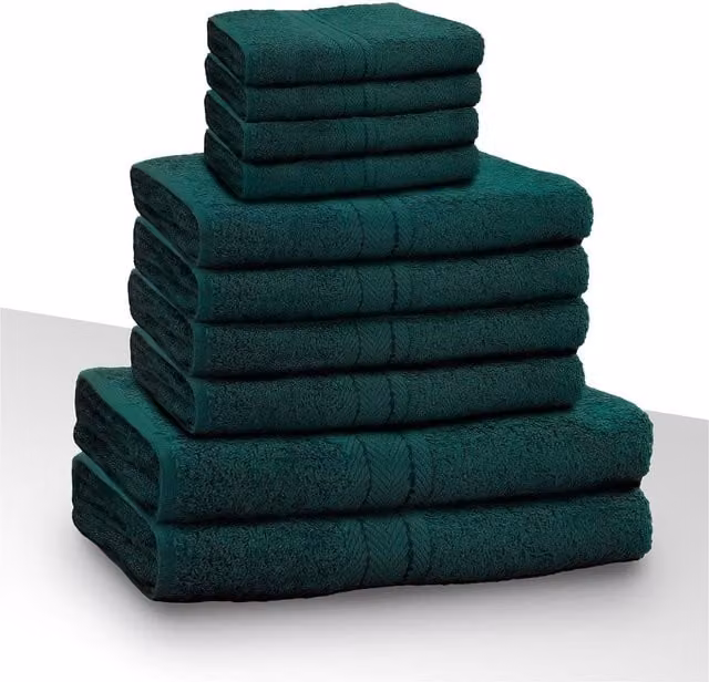 GAVENO CAVAILIA 10 Piece Soft 100% Cotton Towel Bale Set in Green – 7