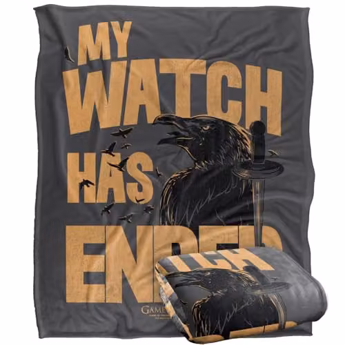 Logovision Game of Thrones My Watch Has Ended Super Soft Fleece Throw Blanket, Multicolour, W: 152 cm, D: 127 cm