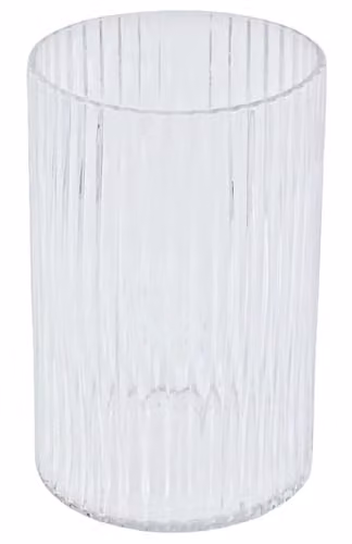Simpa Transparent Striped Glass Tabletop Vase, H 18 cm x W 11.5 cm x D 11.5 cm – 1