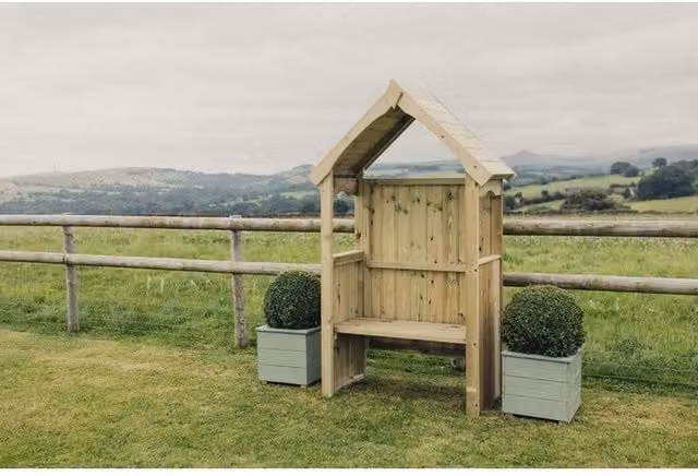 Churnet Valley Garden Furniture Ltd Poppy Arbour in Brown Wood, W120 x D61 x H205 cm