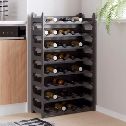 vidaXL Stackable Wine Rack for 48 Bottles in Anthracite Black Plastic – 2