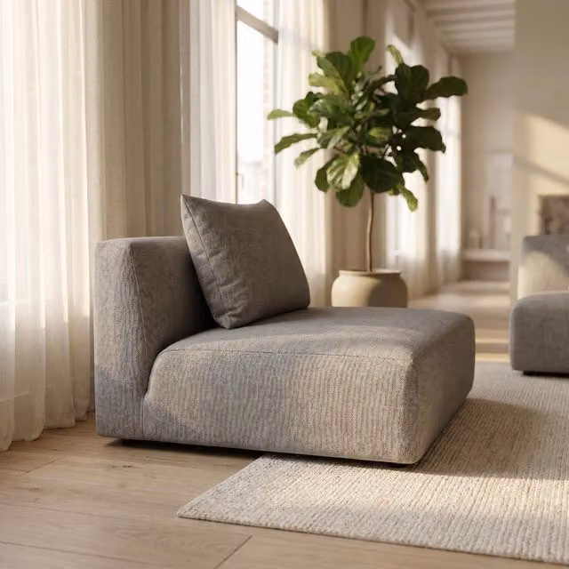 Abakus Direct Tokyo Single Seat in Grey Brushed Tweed Fabric