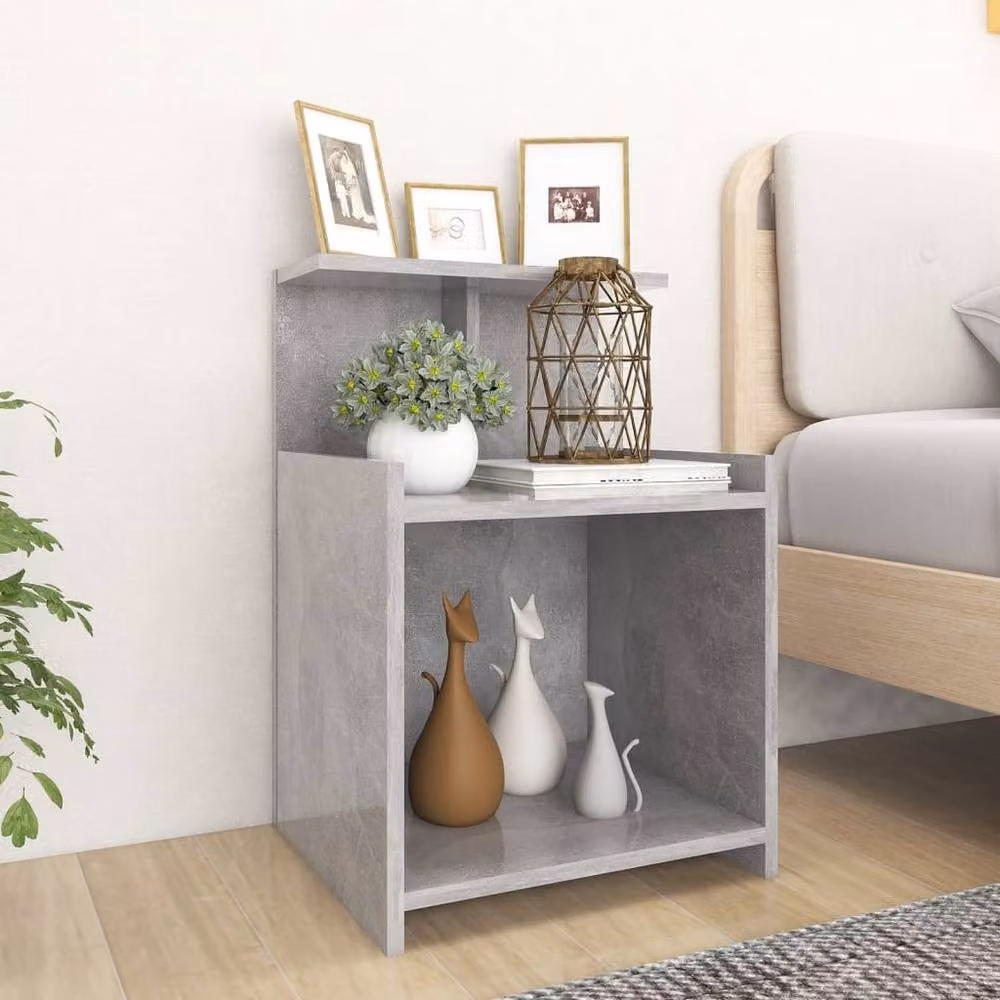 Berkfield Home Wall Mounted Bed Cabinet in Concrete Grey, W/D/H: 40 x 35 x 60 cm – 2