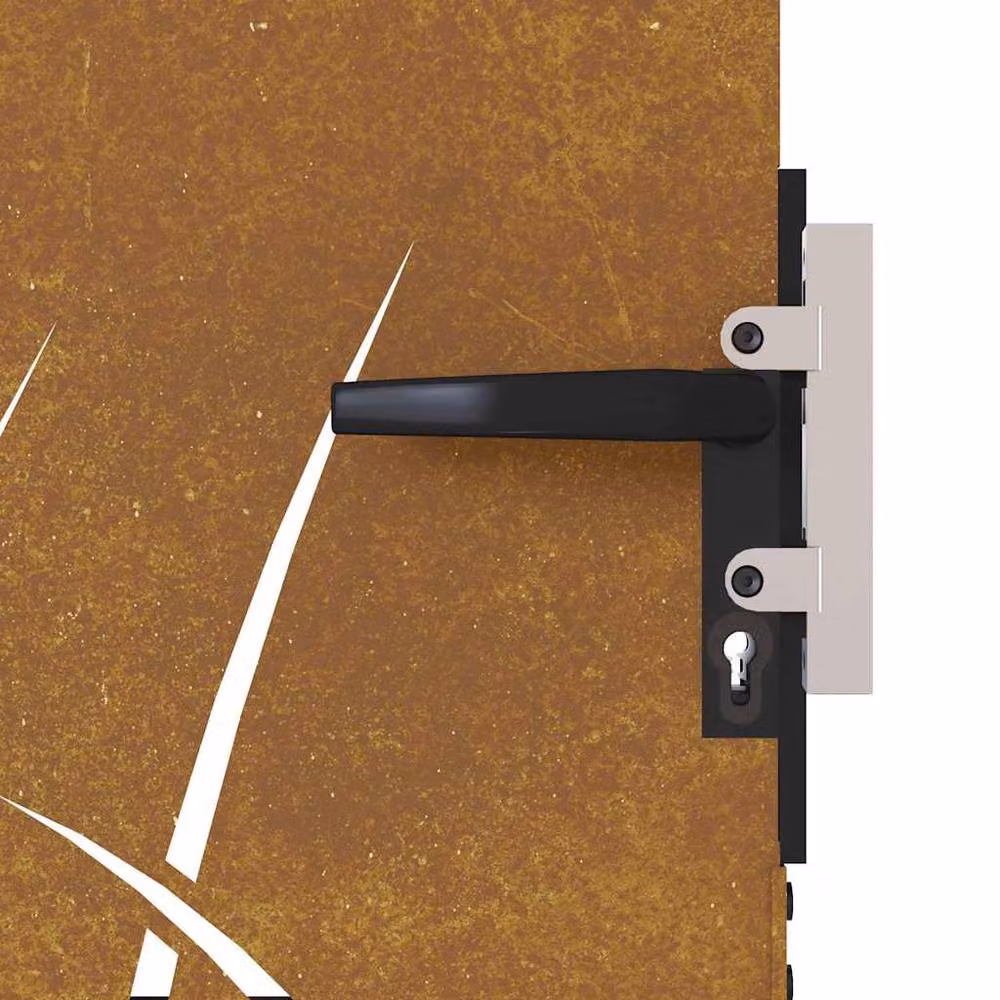 Berkfield Home Beautiful Garden Gate in Brown Corten Steel with Grass Design, W: 85 cm, H: 125 cm – 4