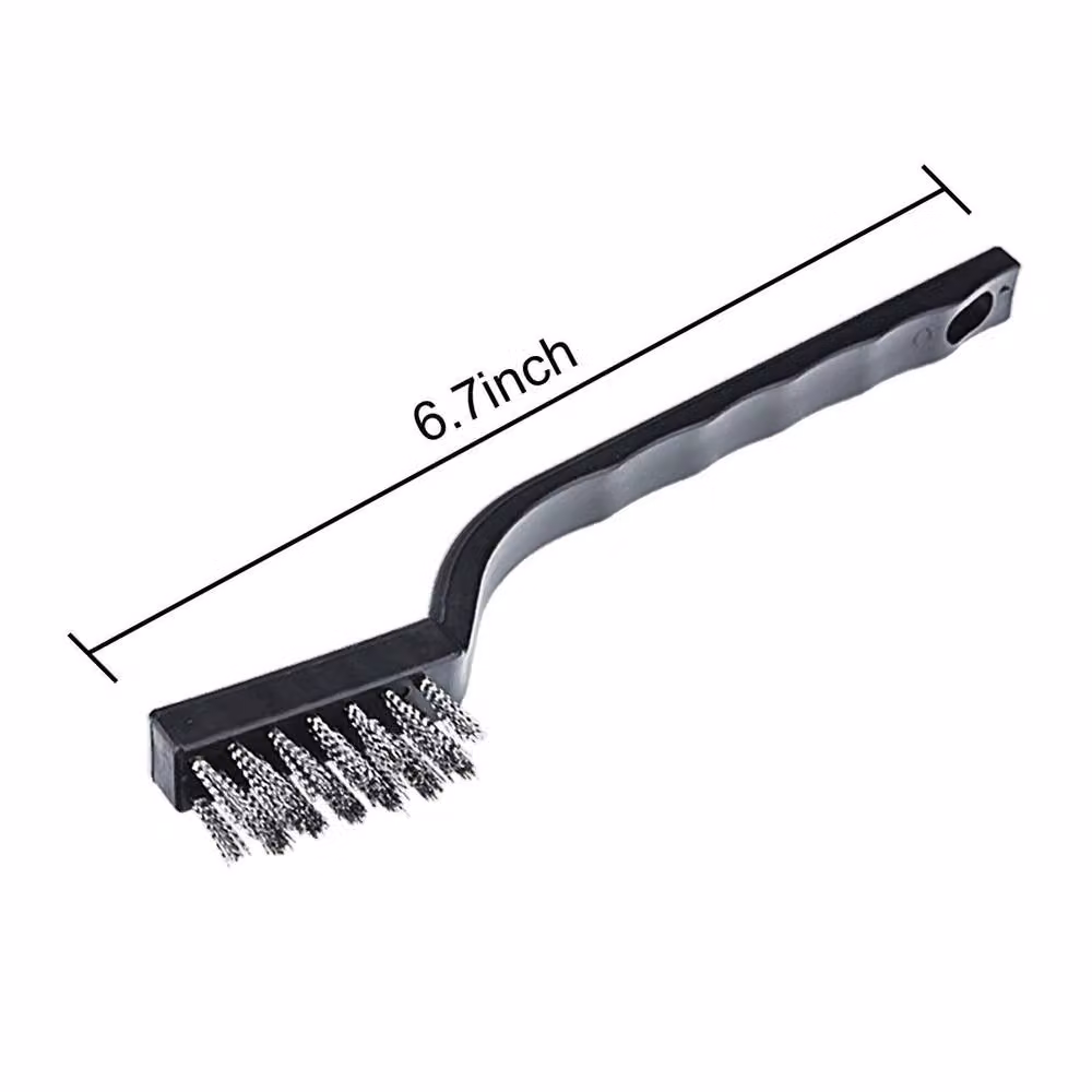 VOGREX 20-Piece Small Stainless Steel Hand Wire Brush Set for Metal Paint and Rust Removal in Black – 2