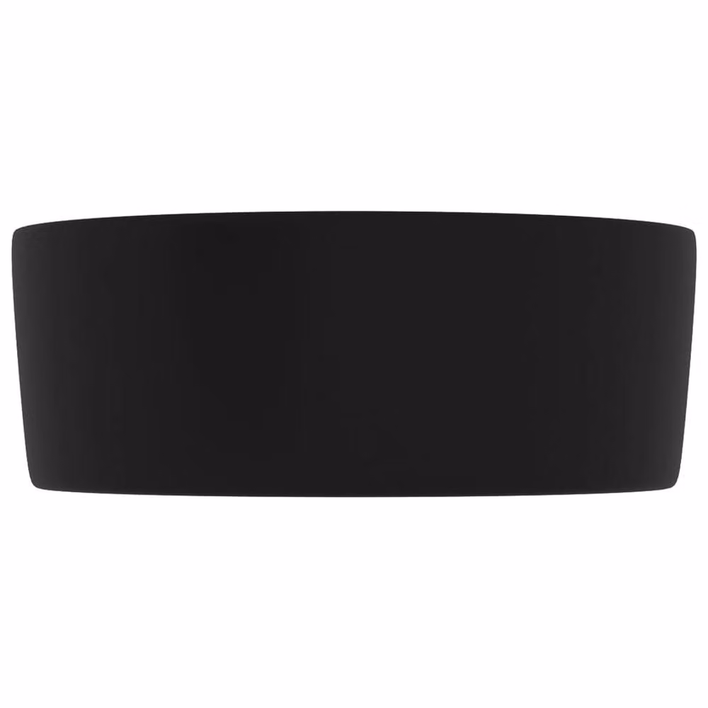 Berkfield Home Luxury Round Ceramic Wash Basin in Matt Black, W: 40 cm, D: 15 cm, H: 15 cm – 3
