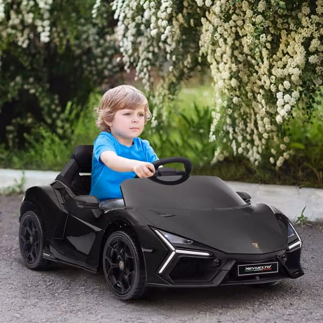 AIYAPLAY Lamborghini Revuelto Licensed Electric Ride on Car with Light and Sound Effects, Black