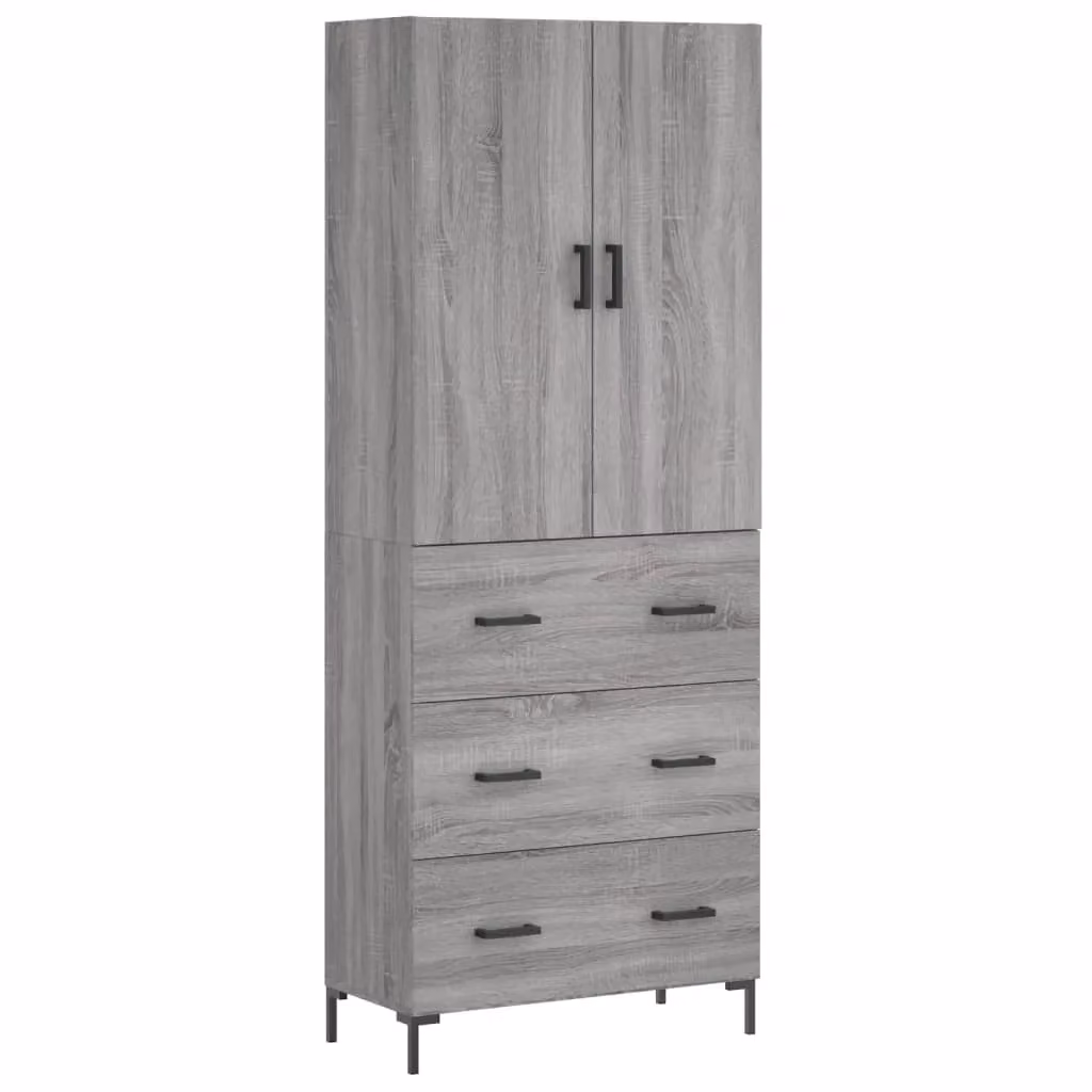 Berkfield Home Sonoma Highboard in Grey, W/D/H: 69.5 x 34 x 180 cm – 2