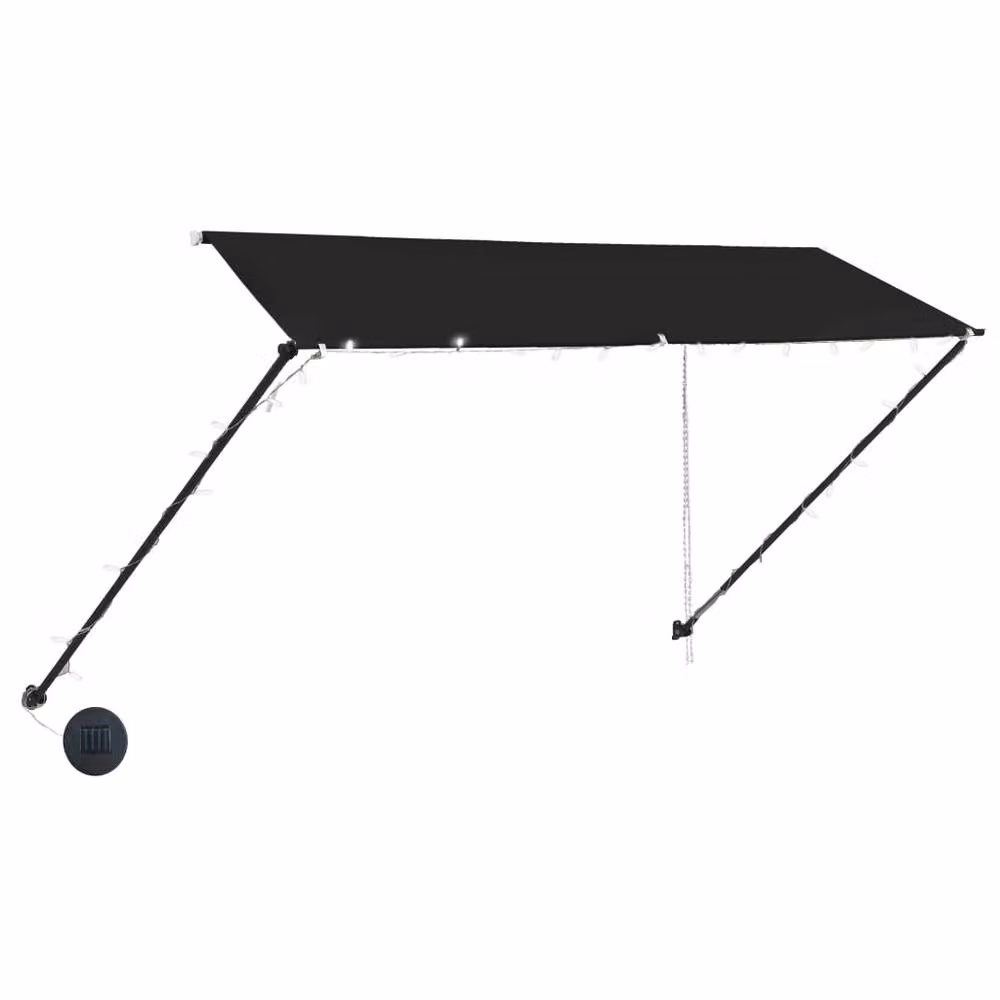 Berkfield Home Retractable Manual Awning with LED, Anthracite and Black, W: 350 cm, D: 150 cm – 3
