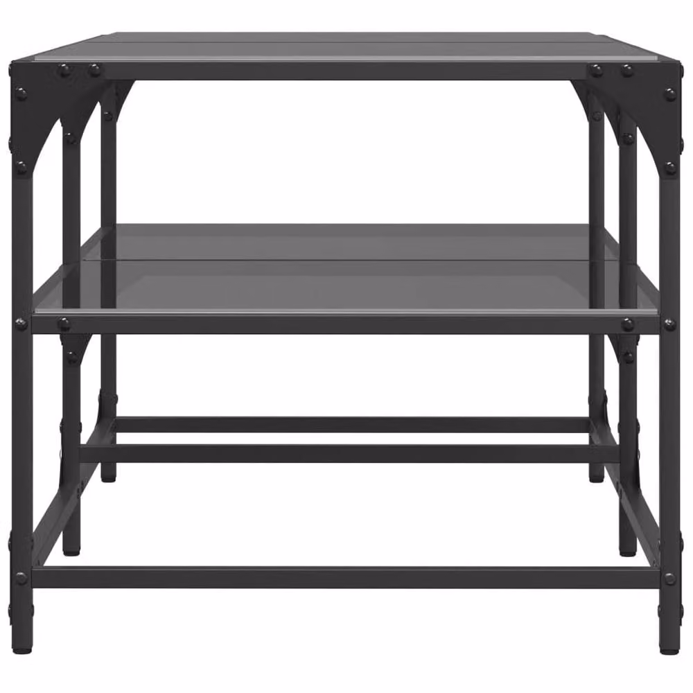 Berkfield Home Decorative Coffee Table with Black Glass Top and Steel Frame, W: 98.5 cm, D: 50 cm, H: 45 cm – 3