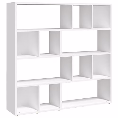 vidaXL Book Cabinet and Room Divider in White, W: 105 cm, D: 24 cm, H: 102 cm