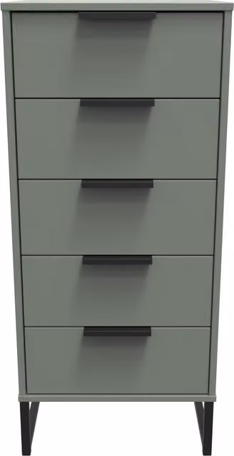 2 U Fuji 5 Drawer Tall Bedside Chest in Pale Green, Ready Assembled – 1