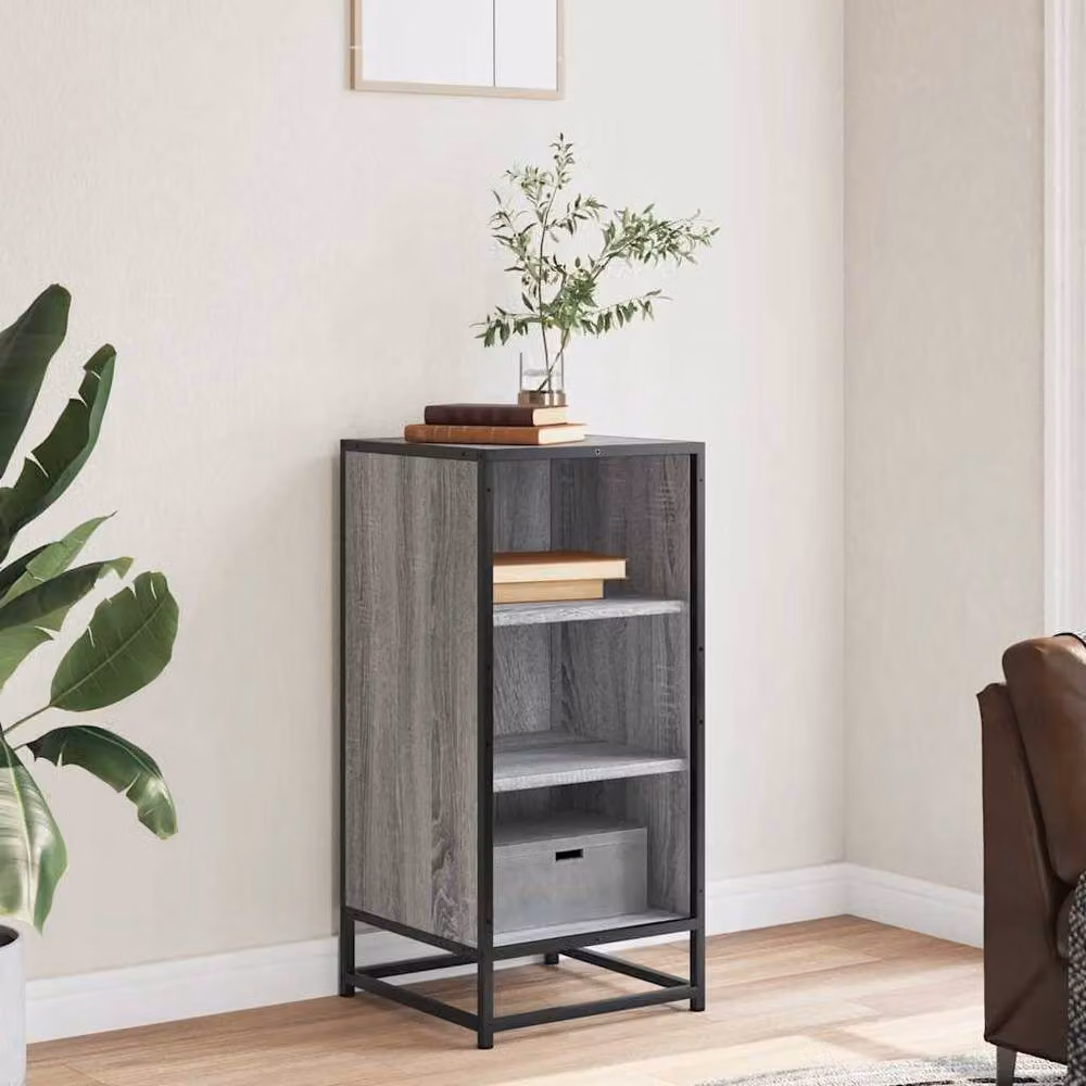 Berkfield Home Industrial Grey Sonoma Sideboard in Engineered Wood and Metal, W/D/H: 35.5 x 35.5 x 76 cm – 3