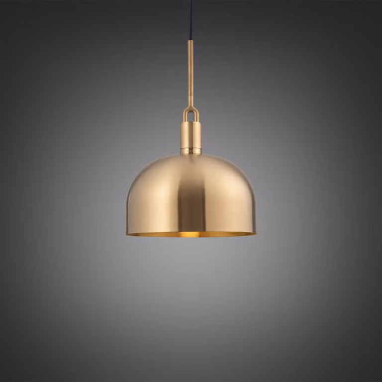 Buster + Punch Forked Pendant Light in Black and Gold/Brass with Linear Knurl Detail