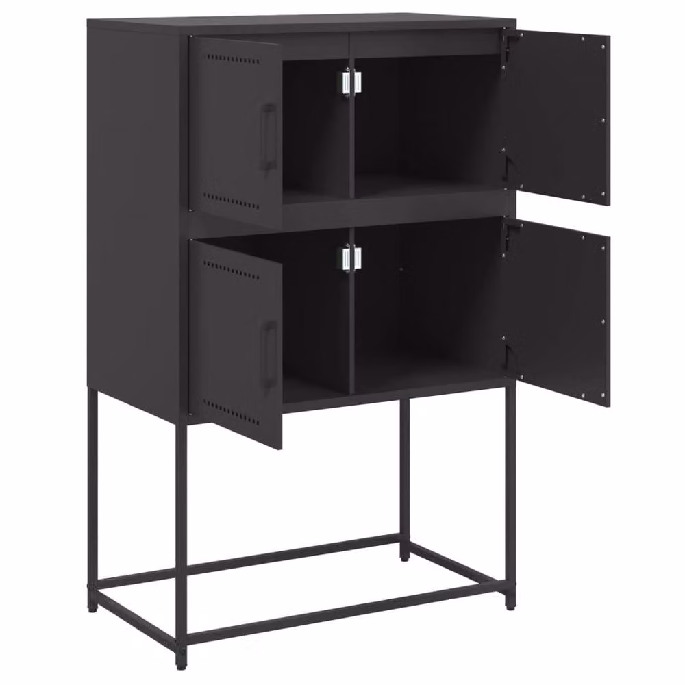 Berkfield Home Industrial Matt Black Steel Sideboard W/D/H: 68.5 x 38.5 x 107 cm – 5