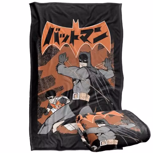 Warner Bros. Batman Robin Kanji Rope Cover Super Soft Fleece Throw Blanket, Multicolour, W: 91 cm, D: 147 cm – 1