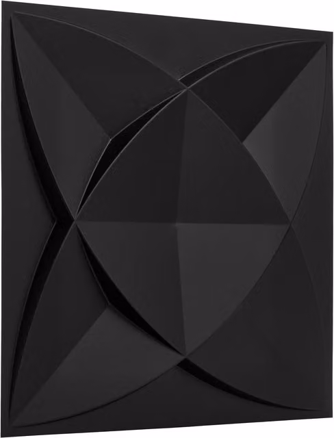 NOVECRAFTO Star Design 3D Wall Panels in Matte Black with Adhesive Included