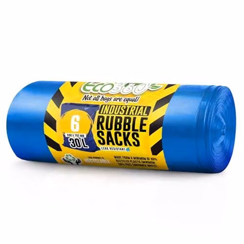 EcoBag 6 Pack Blue Heavy Duty Rubble Bags, 30L, W: 50.0 cm, H: 76.2 cm – 1