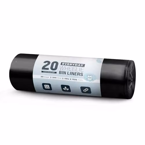 Ecobag Black Eco-Friendly Wheelie Bin Liners, 240L, 18 Microns – 2