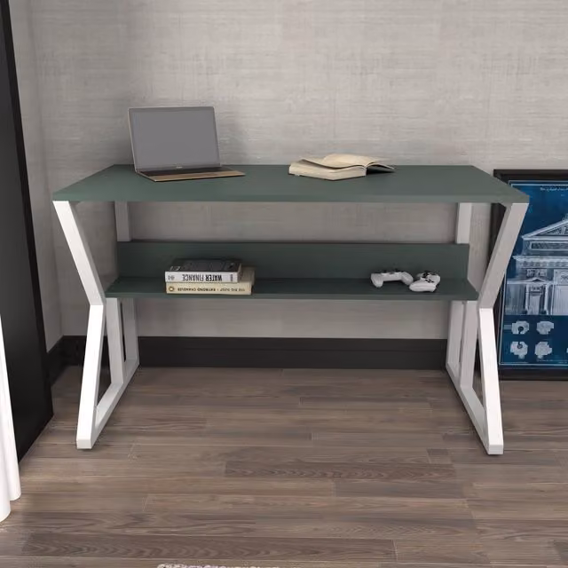 Decorotika Wake Modern Computer Desk in Green and White