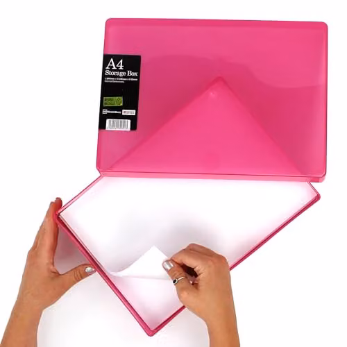 WestonBoxes A4 Plastic Craft Storage Boxes in Pink – 2