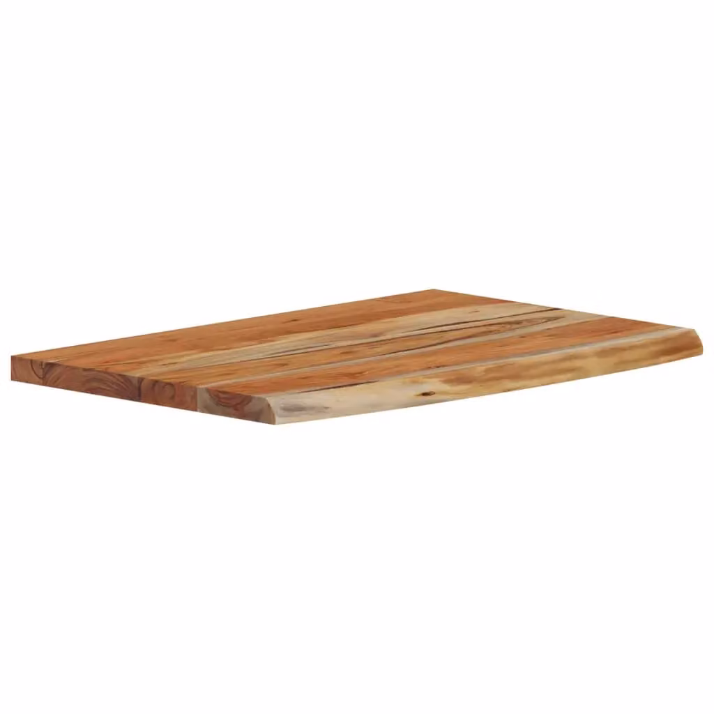 Berkfield Home Rectangular Acacia Solid Wood Wall Shelf with Live Edge in Brown, W: 70 cm, D: 40 cm, H: 3.8 cm – 3