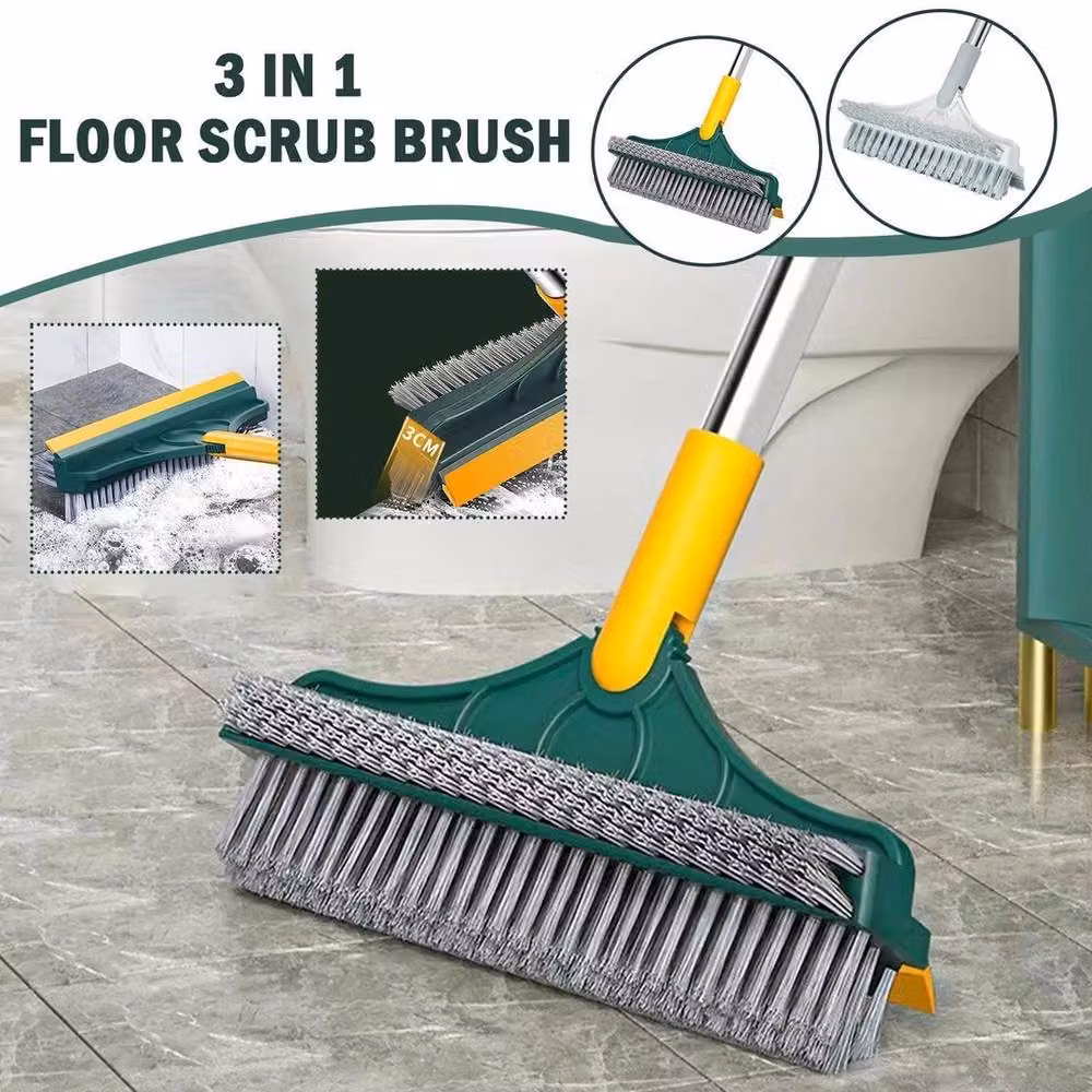 NESTLUNE 3 in 1 Rotatable Floor Brush and Scrub Cleaning Tool, Green, W: 15 cm, H: 100 cm – 2