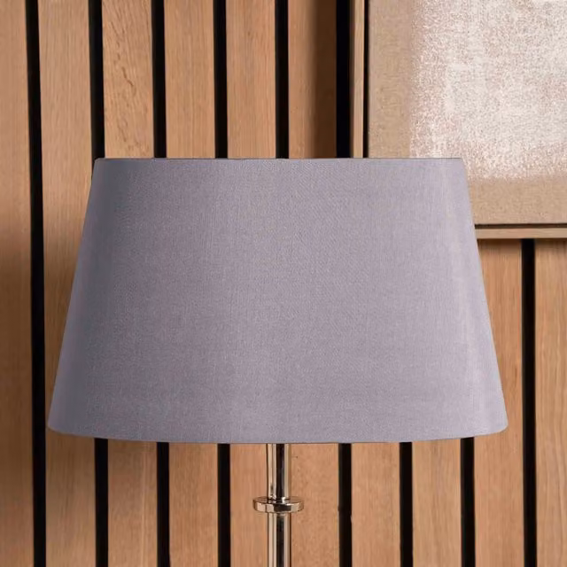 Ruma Grey Oval Poly Silk Tapered Lamp Shade for Table Lamps, Diameter: 45.72 cm