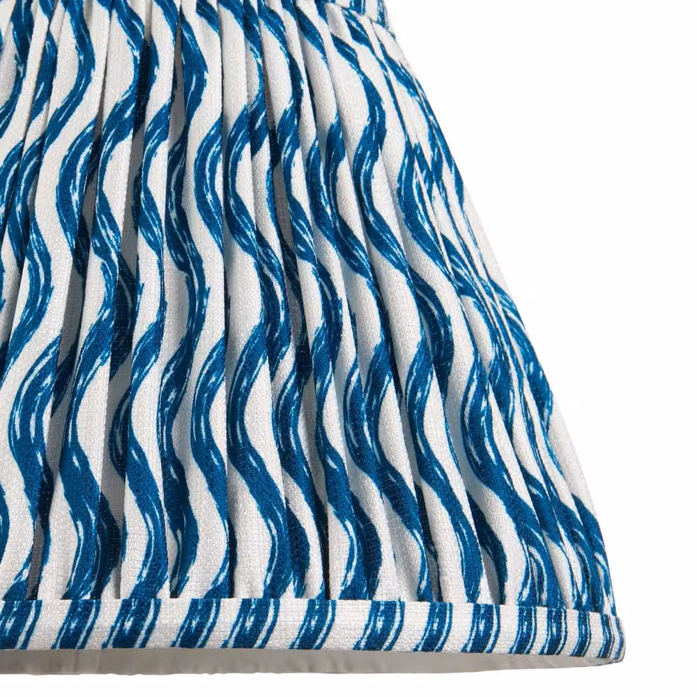 Netlighting Myrtle Blue Table Lamp with Blue Fabric Ripple Shade, Diameter: 25 cm, B22 – 3