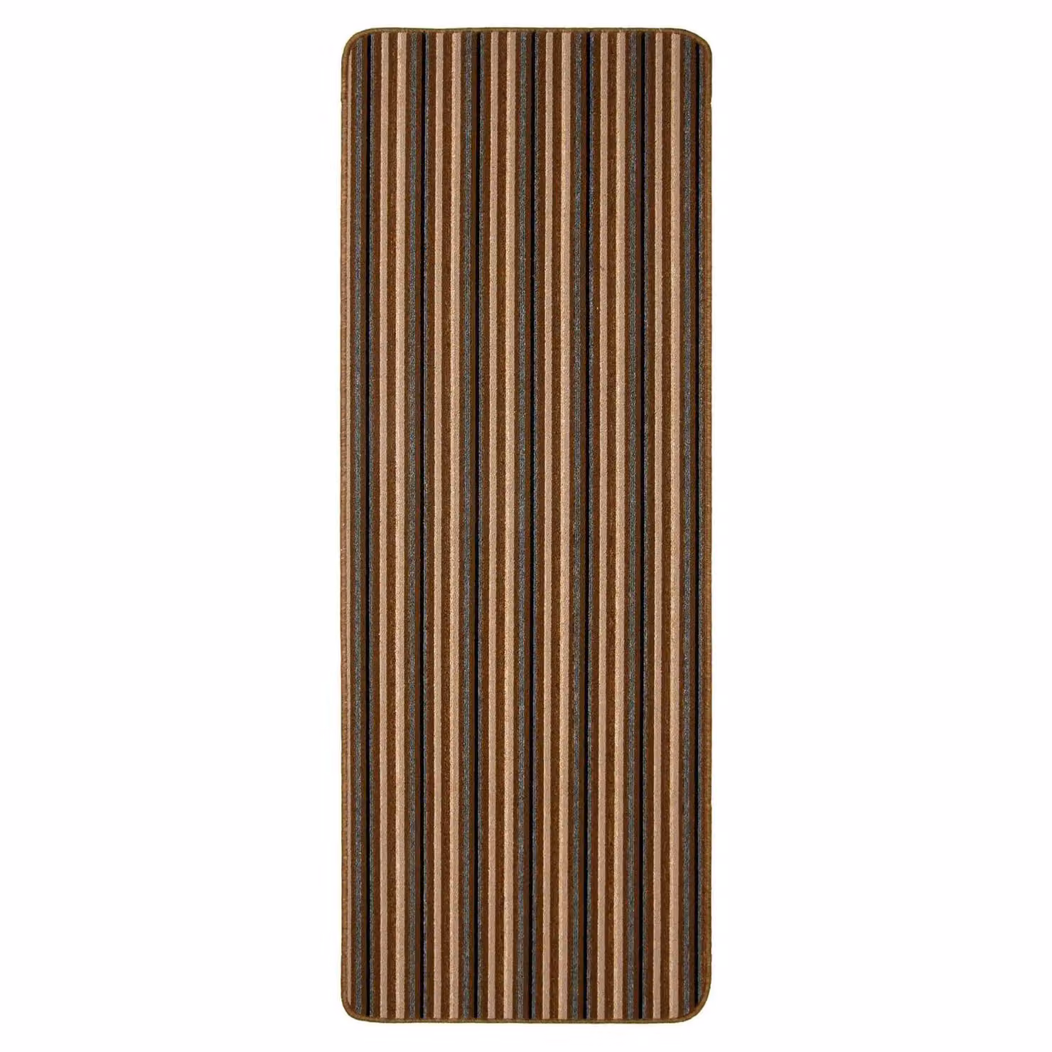 THE RUGS Washable Nonslip Striped All-Purpose Mat, Brown, W/D/H: 50 x 80 cm – 3